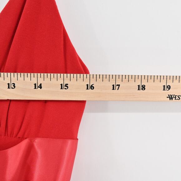 Vtg CACHE Dress Size 6 Red Babydoll Bow Flowy Ruffle Stretch Mini Sleeveless Y2k - Picture 12 of 12